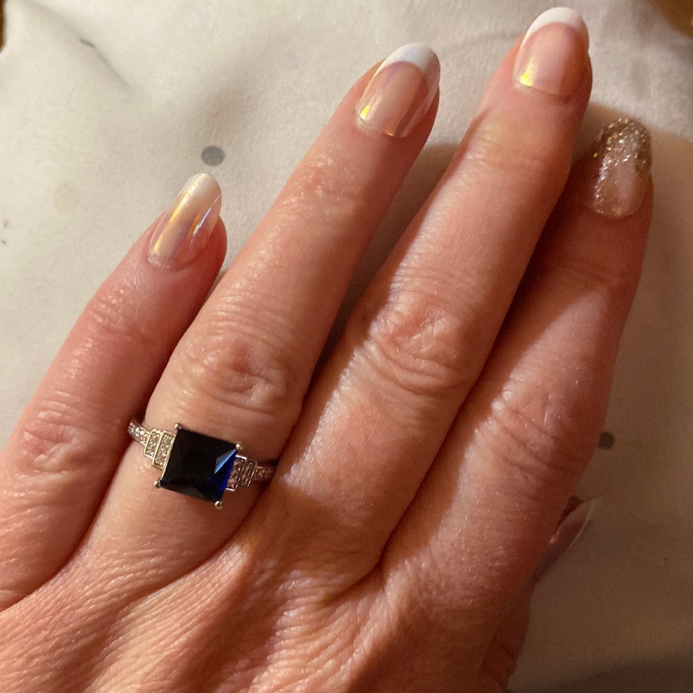 100) 925 silver filled cz ring - Picture 3 of 5